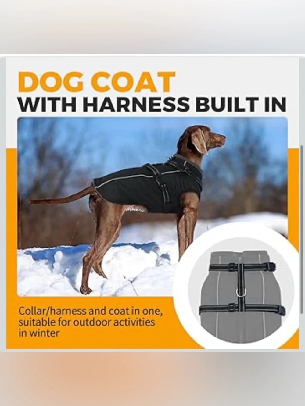 Lelepet Coat For Large Dogs Waterproof W/Harness Built In Reflective XL 917-12